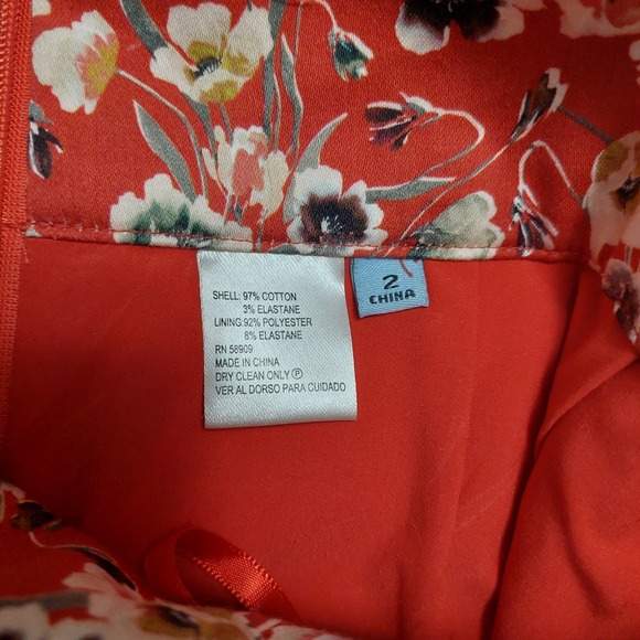 Antonio Melani Womens Size 2 Fitted Pencil Skirt Floral Lined Waistband Back Zip - Picture 10 of 11